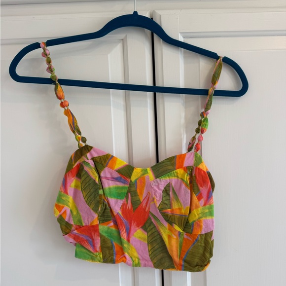 FARM Rio Colorful Leaf Print Crop Top - Picture 3 of 6